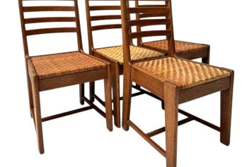 Four Modernist Art Deco Dining Room Chairs by Bas van Pelt for My Home, 1930s